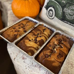 Pumpkin Sweet Bread with Cream Cheese Swirl